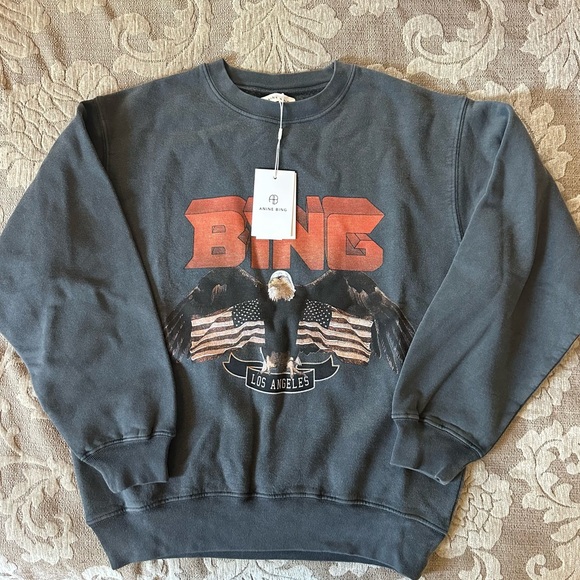 Anine Bing Vintage Sweatshirt in Black - Picture 5 of 9